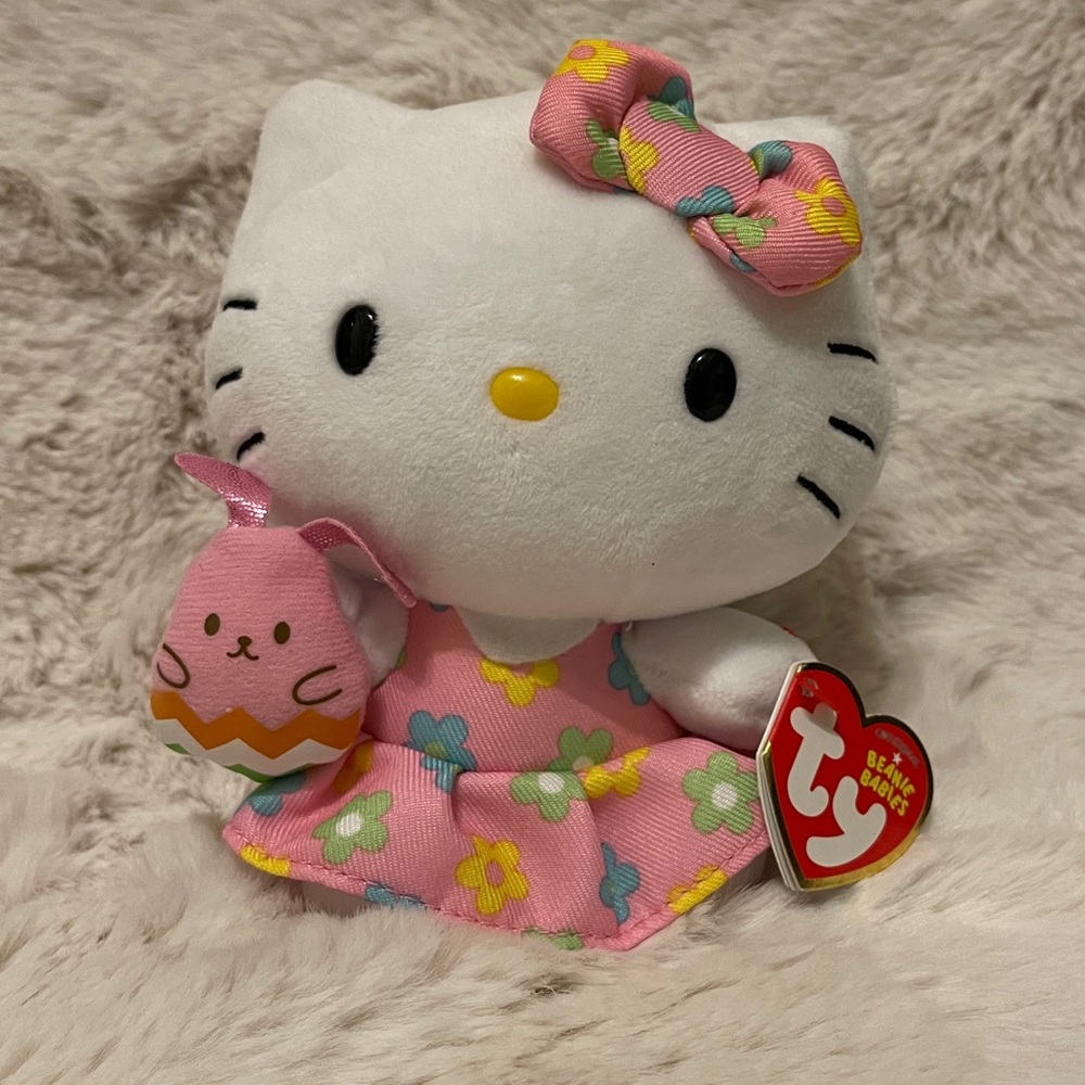 Hello Kitty (Easter, Spring floral dress, bunny)